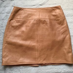 Danier leather brown mini skirt size 8